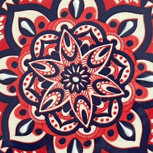 Del Rio Salado Trivet Hot Plate 9” Hand Painted Floral Mandela Pink/Blue… - Picture 3 of 11